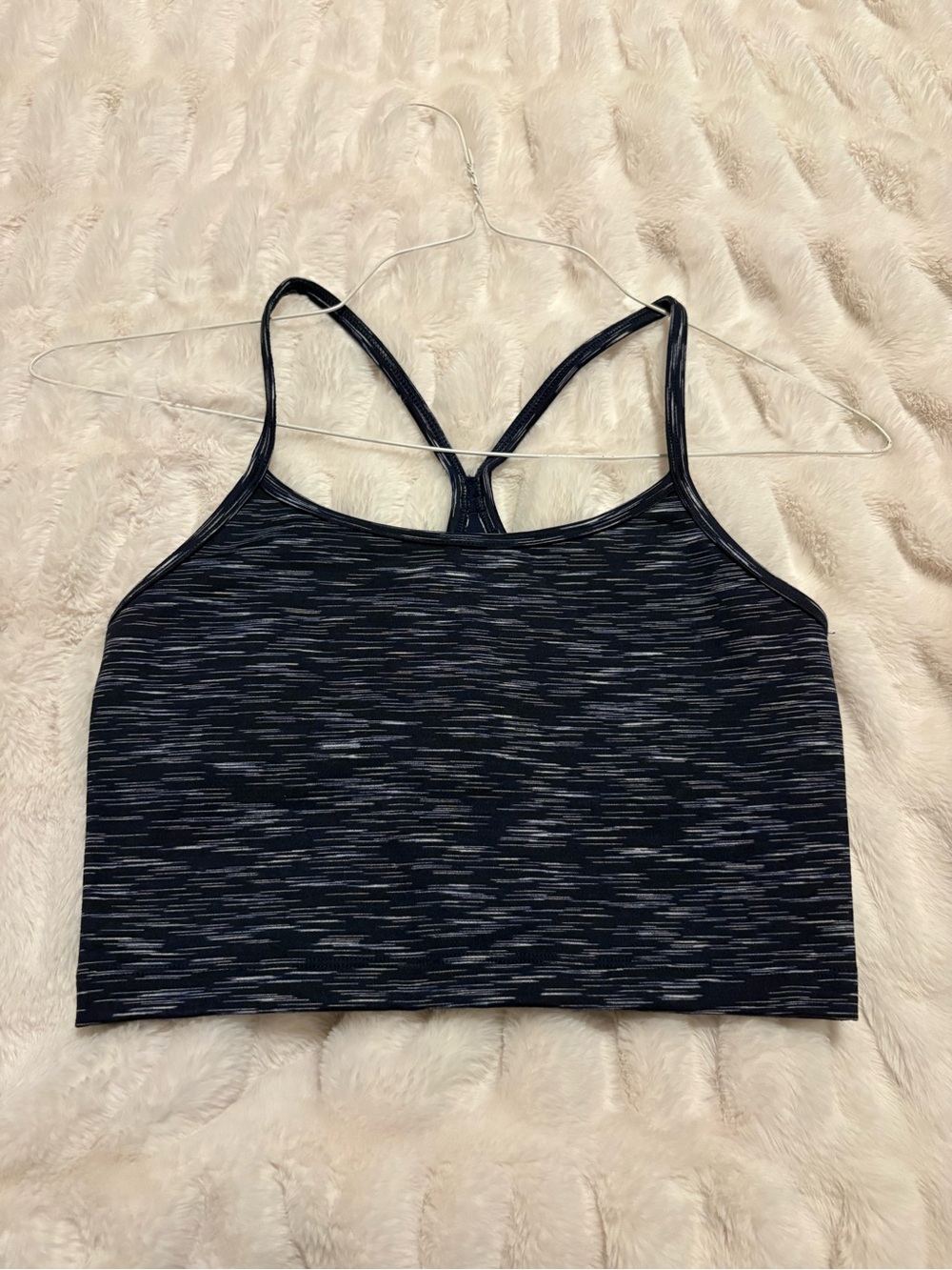 NWOT aerie Heathered Navy & Gray Strappy Sports Bra